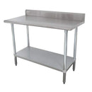 Advance Tabco KSLAG-306 72" 16 ga Work Table w/ Undershelf & 430 Series Stainless Top, 5" Backsplash [Extended Lead Time 14+ days]