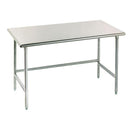 Advance Tabco TAG-246 72" 16 ga Work Table w/ Open Base & 430 Series Stainless Flat Top [Extended Lead Time 14+ days]
