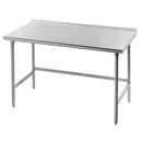 Advance Tabco TFAG-304 48" 16 ga Work Table w/ Open Base & 430 Series Stainless Top, 1 1/2" Backsplash [Extended Lead Time 14+ days]