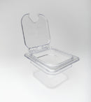 Carlisle 10319Z07 Hinged Notched Universal Lid 1/6 Size Clear