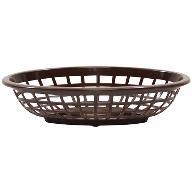Tablecraft 1071BR 8" Oval Brown Plastic Basket