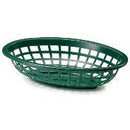 Tablecraft 1071FG 8" Oval Forrest Green Plastic Basket