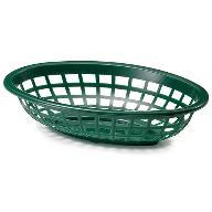 Tablecraft 1071FG 8" Oval Forrest Green Plastic Basket
