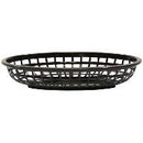 Tablecraft 1074BK 9" Oval Black Plastic Basket