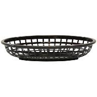Tablecraft 1074BK 9" Oval Black Plastic Basket