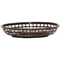 Tablecraft 1074BR 9" Oval Brown Plastic Basket