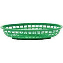 Tablecraft 1074G 9" Oval Green Plastic Basket