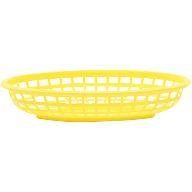 Tablecraft 1074Y 9" Oval Yellow Plastic Basket