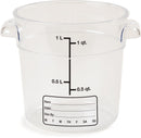 Carlisle 1076107 1 Qt Round Clear Container Storplus