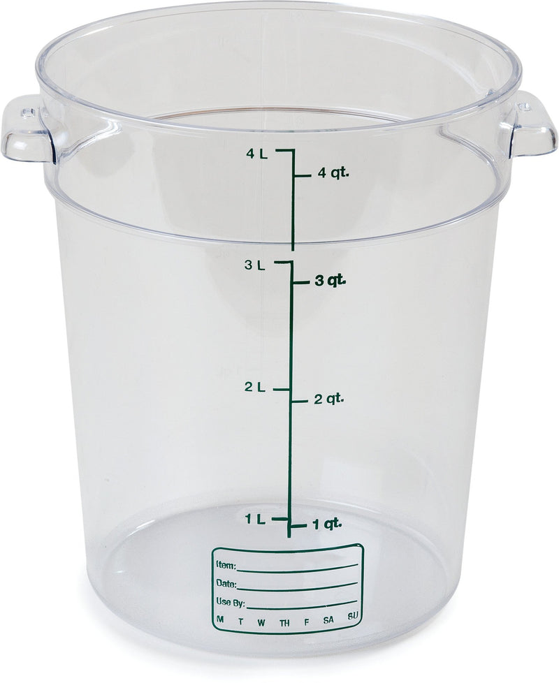 Carlisle 1076407 Round Clear Container 4 Quart StorPlus
