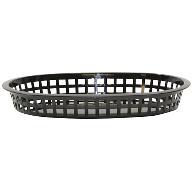 Tablecraft 1076BK 10" Oval Black Plastic Basket