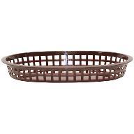 Tablecraft 1076BR 10" Oval Brown Plastic Basket