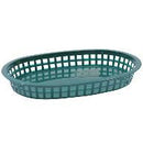 Tablecraft 1076FG 10" Oval Forest Green Plastic Basket