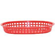 Tablecraft 1076R 10" Oval Red Plastic Basket