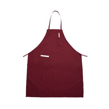 Winco BA-PBG Burgundy Full Length Bib Apron W/Pocket