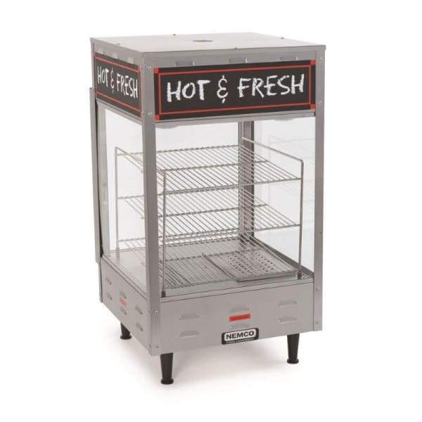Nemco 6454 18 1/2" Full Service Countertop Heated Display Case - (3) Shelves, 120v [Usually ships within 1 - 3 business days]