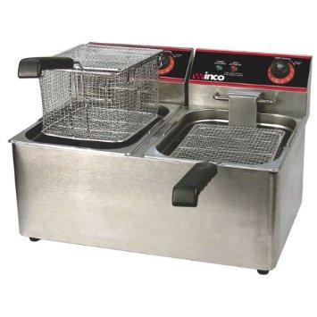 Winco EFT-32 Countertop 32 lb Electric Double Well Fryer