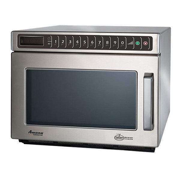 Amana HDC1815 Heavy-Duty Stainless Steel Commercial Microwave with Push Button Controls - 208/240V, 1800W