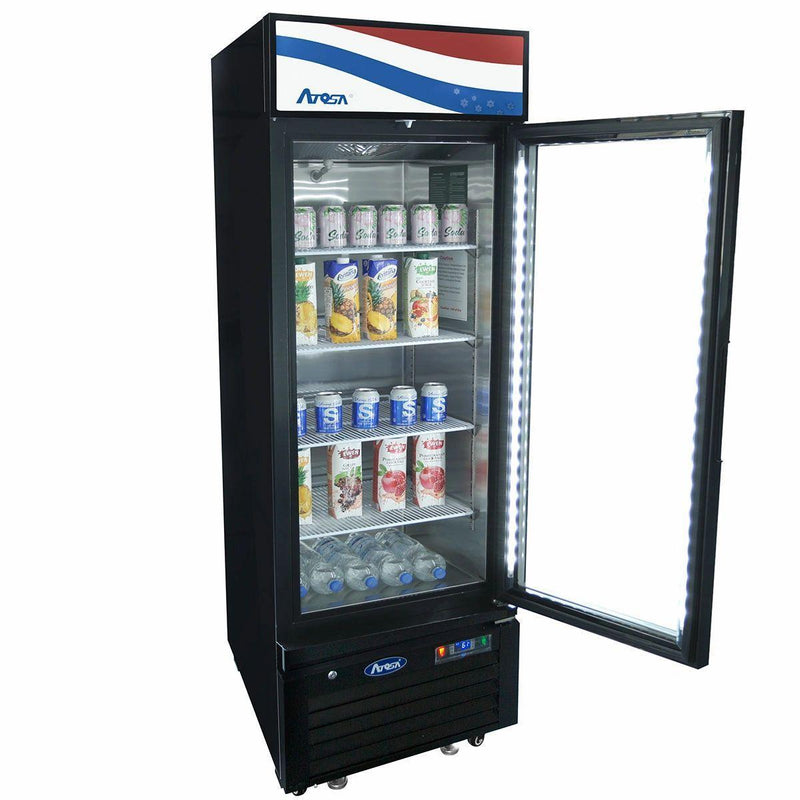 Atosa USA MCF8725GR Glass 1-Door Merchandiser Cooler 11.1 cu. ft.