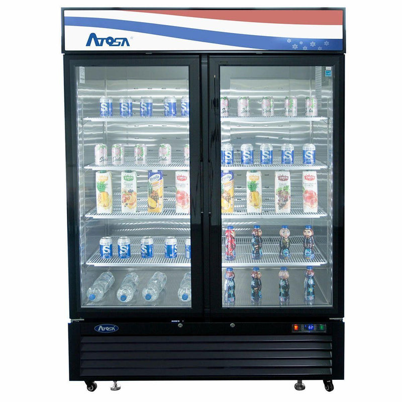 Atosa USA MCF8723GR Glass 2-Door Merchandiser Refrigerator 43.95 cu. ft.