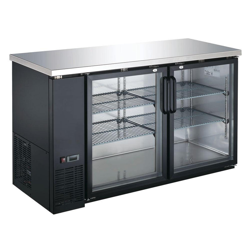 Back Bar two 2 Glass Door cooler 60 inch coldline