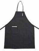 Winco BA-PBK Black Full Length Bib Apron W/ Pocket