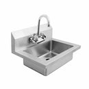 Atosa USA MRS-HS-18 18 Gauge Stainless Steel Wall Mounted Hand Sink with Gooseneck Faucet - 18-Inch