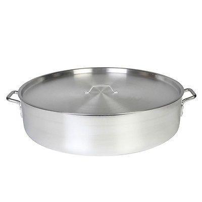 Thunder Group ALSKBP008 40 Qt Aluminum Brazier Pot & Lid Mirror Finish