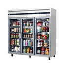 Everest ESGR3 75" 3 Glass Door Reach-In Refrigerator