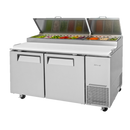 Turbo Air Stainless Steel Two-Section 67" Pizza Prep Table
