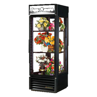 True One-Section Black Exterior Floral Merchandiser