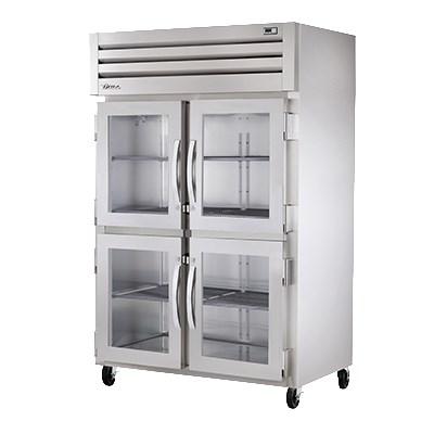 True Two Section Two Glass Half Door Reach-In Heated Cabinet