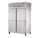 True Two Section Stainless Steel Front & Side Four Stainless Steel Half Door Reach-In Heated Cabinet