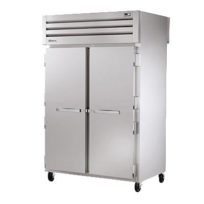 True Two Section Two Stainless Steel Door Front & Rear Pass-Thru Heated Cabinet