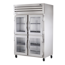 True Stainless Steel Two-Section Two Glass Half Door Reach-In Heated Cabinet