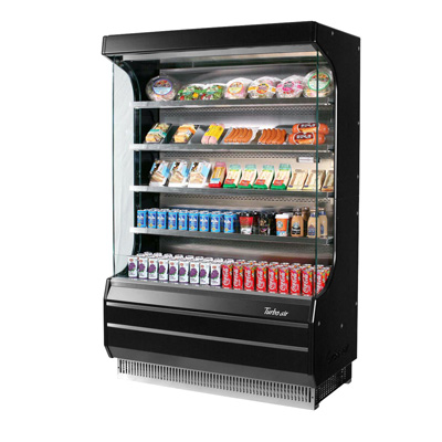 Turbo Air 12.5 Cubic Feet Black Exterior Open Merchandiser