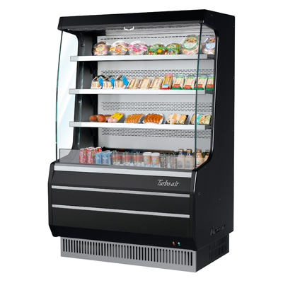 Turbo Air 8.3 Cubic Feet Black Vertical Open Merchandiser