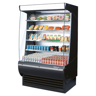 Turbo Air 14.9 Cubic Feet Extra Deep Black Open Merchandiser