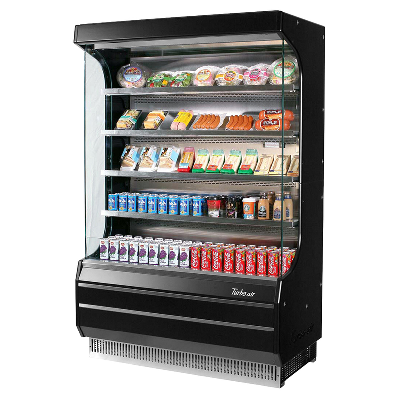 Turbo Air 16.5 Cubic Feet Black Vertical Open Merchandiser