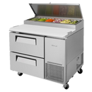 Turbo Air 44" Wide Two-Drawer Stainless Steel Super Deluxe Refrigerated Pizza Prep Table