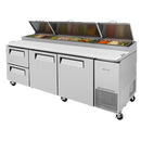 Turbo Air 93.38" Wide Two-Drawer Stainless Steel Super Deluxe Refrigerated Pizza Table