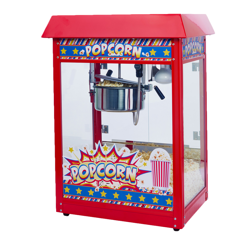 Showtime Popcorn Machine Red Countertop Glass Side Panels & Stainless Steel