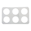 Winco ADP-444 Stainless Steel Adaptor Plate with Six 4-3/4'' Inset Holes