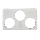 Winco ADP-666 Stainless Steel Adaptor Plate with Three 6-3/8'' Holes