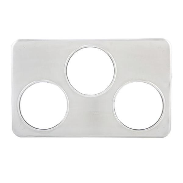 Winco ADP-666 Stainless Steel Adaptor Plate with Three 6-3/8'' Holes