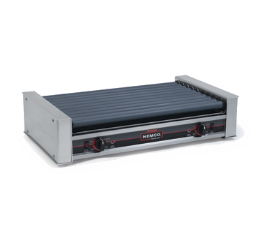 Nemco Roll-A-Grill Aluminum and Stainless Steel Construction Hot Dog Grill With 10 Gripslt Coated Rollers and 36 Hot Dog Capacity