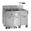 Imperial Stainless Steel 62" Wide Three Battery Electric Floor Fryer