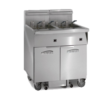 Imperial Stainless Steel Two Battery 75 lb. Capacity 39" Wide Electric Floor Model Fryer