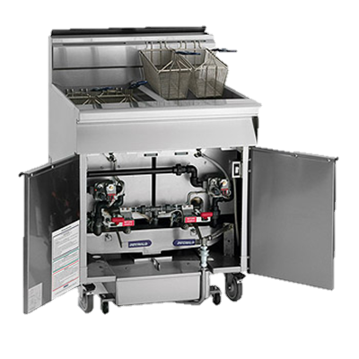 Imperial Stainless Steel Five Battery Electronic Thermostat 97.5 Wide Open Pot Gas Fryer