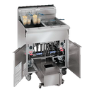 Imperial Stainless Steel Three Battery Electronic Thermostat 58.5" Wide Heavy Duty Range Match Gas Fryer